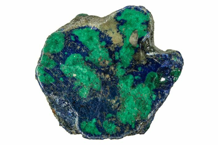 Vivid Green, Cut/Polished Malachite & Azurite Nodule - Siberia #335240
